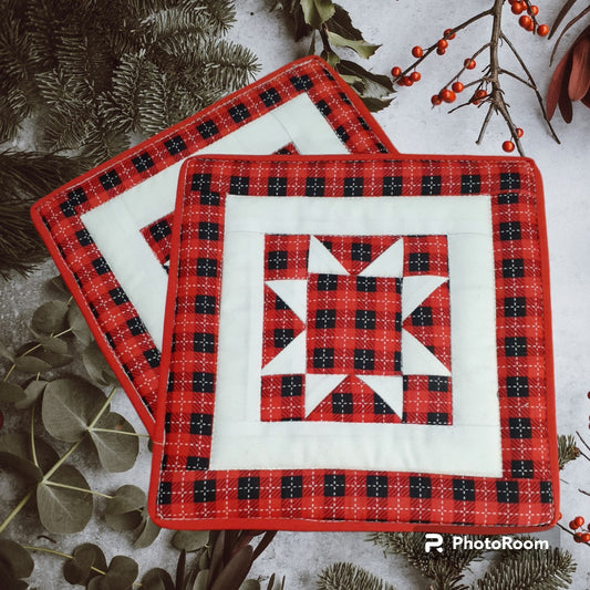 Christmas Star Potholders set of 2