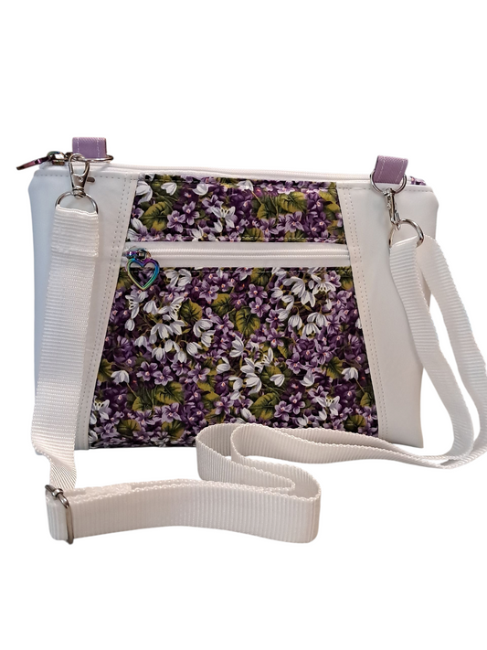 Sunshine Crossbody Bag - purple flowers